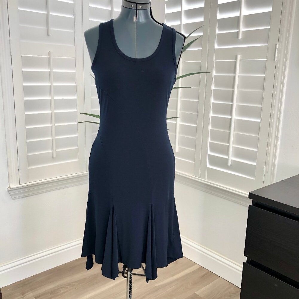 Michael Kors Minimalist Dark Navy Blue Flare Dress Size XS